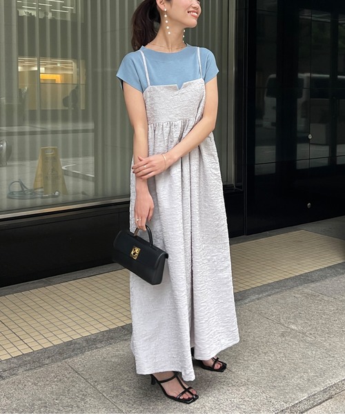 Chez toi（シェトワ）の「ジャガードキャミワンピース（ワンピース・レディース・ライトグレー/カーキ/ブラック/キャメル・FREE）」の18枚目の写真