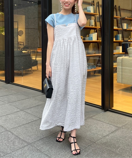 Chez toi（シェトワ）の「ジャガードキャミワンピース（ワンピース・レディース・ライトグレー/カーキ/ブラック/キャメル・FREE）」の21枚目の写真