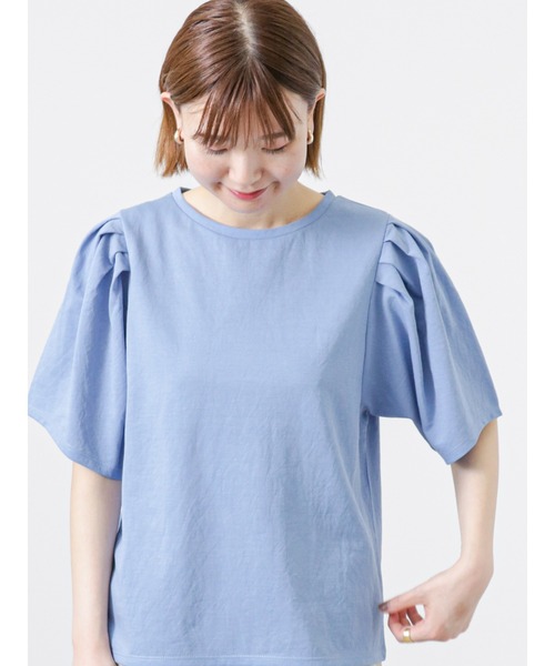 Lugnoncure（ルノンキュール）の「パフスリーブトップス（Tシャツ/カットソー・レディース・オフホワイト/イエロー/ブルー/ブラック・ﾌﾘ-）」の3枚目の写真