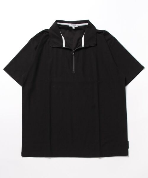 renoma 黒シャツ バックロゴハーフジップシャツ　L renoma 黒シャツ バックロゴハーフジップシャツ L renoma 黒
