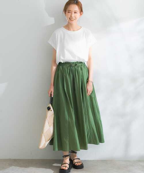 URBAN RESEARCH ROSSO WOMEN（アーバンリサーチ　ロッソ）の「ドライタッチデザインコクーンTシャツ（Tシャツ/カットソー・レディース・ブラック/パープル/オフホワイト/グリーン・FREE）」の8枚目の写真