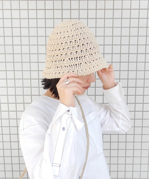 minia(ミニア)の「クロシェ編み フラワーパッチバケットハット(ハット・レディース・ブラック/グリーン/ナチュラル・FREE)」の22枚目の写真