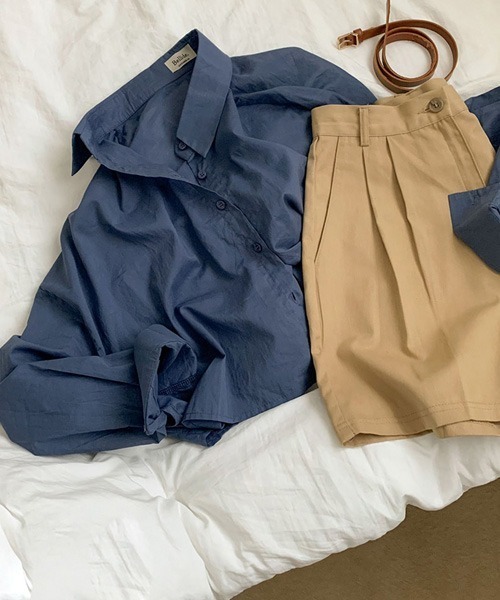 BEIDELLI（ベイデリー）の「[BELLIDE MADE] クロップシアールーズフィットシャツ（シャツ/ブラウス・レディース・イエロー/ネイビー/ホワイト/スカイブルー/ローズ/チャコールグレー・FREE）」の9枚目の写真