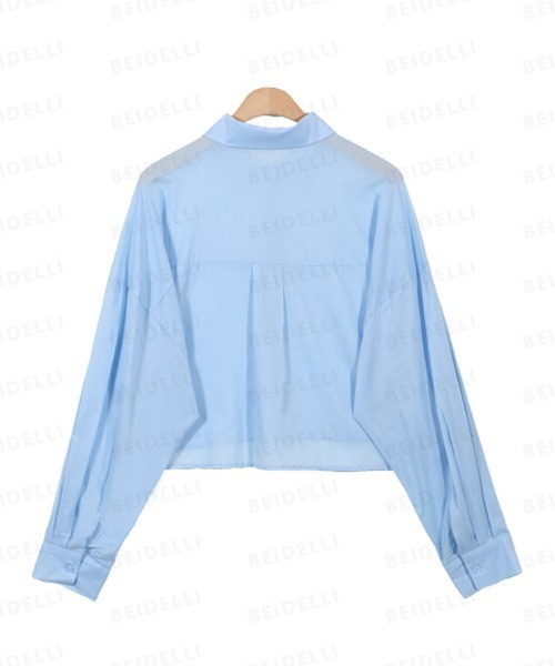 BEIDELLI（ベイデリー）の「[BELLIDE MADE] クロップシアールーズフィットシャツ（シャツ/ブラウス・レディース・イエロー/ネイビー/ホワイト/スカイブルー/ローズ/チャコールグレー・FREE）」の10枚目の写真
