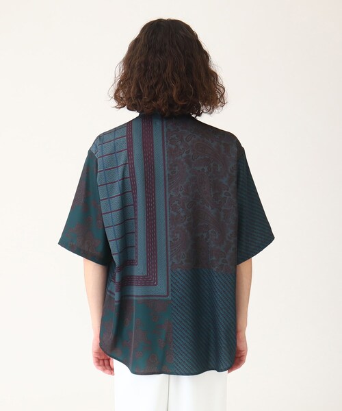 tk.TAKEO KIKUCHI（ティーケータケオキクチ）の「◆パッチワーク柄 半袖シャツ（シャツ/ブラウス・メンズ・ネイビー系9/ブラック系4/ホワイト系7・02/03/01）」の7枚目の写真