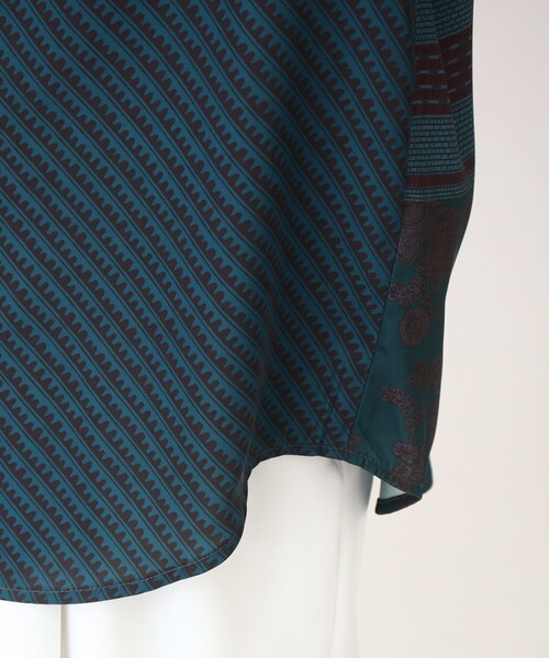 tk.TAKEO KIKUCHI（ティーケータケオキクチ）の「◆パッチワーク柄 半袖シャツ（シャツ/ブラウス・メンズ・ネイビー系9/ブラック系4/ホワイト系7・02/03/01）」の10枚目の写真