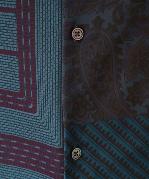 tk.TAKEO KIKUCHI（ティーケータケオキクチ）の「◆パッチワーク柄 半袖シャツ（シャツ/ブラウス・メンズ・ネイビー系9/ブラック系4/ホワイト系7・02/03/01）」の21枚目の写真