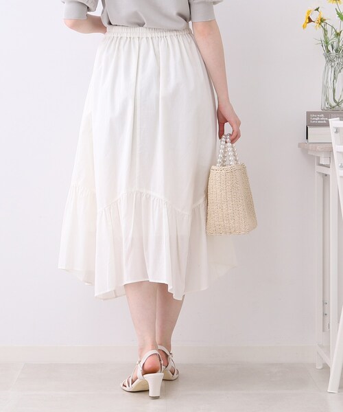 couture brooch（クチュールブローチ）の「◆【一枚で華やかに。】コットンボイルスカート（スカート・レディース・オフホワイト/ブルー/ブラック・36/38/40/42）」の9枚目の写真