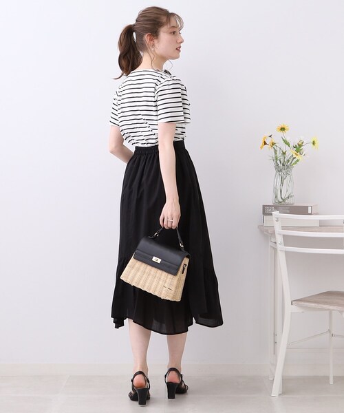 couture brooch（クチュールブローチ）の「◆【一枚で華やかに。】コットンボイルスカート（スカート・レディース・オフホワイト/ブルー/ブラック・36/38/40/42）」の15枚目の写真