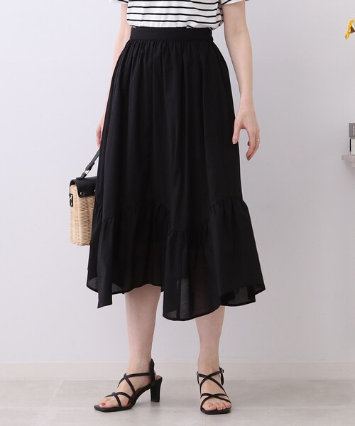 couture brooch（クチュールブローチ）の「◆【一枚で華やかに。】コットンボイルスカート（スカート・レディース・オフホワイト/ブルー/ブラック・36/38/40/42）」の16枚目の写真