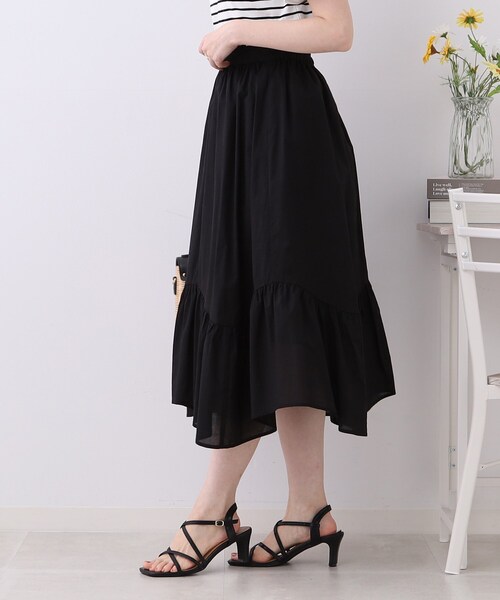 couture brooch（クチュールブローチ）の「◆【一枚で華やかに。】コットンボイルスカート（スカート・レディース・オフホワイト/ブルー/ブラック・36/38/40/42）」の17枚目の写真