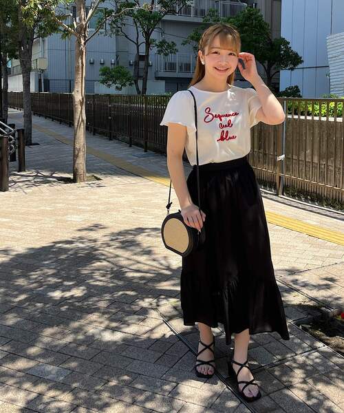 couture brooch（クチュールブローチ）の「◆【一枚で華やかに。】コットンボイルスカート（スカート・レディース・オフホワイト/ブルー/ブラック・36/38/40/42）」の19枚目の写真