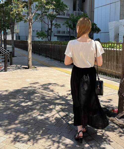 couture brooch（クチュールブローチ）の「◆【一枚で華やかに。】コットンボイルスカート（スカート・レディース・オフホワイト/ブルー/ブラック・36/38/40/42）」の20枚目の写真