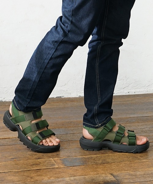 MinoriTY(マイノリティ)の「【MinoriTY】厚底シャークソールグラディエーターサンダル メンズ スポーツサンダル シンプル 夏服(サンダル・メンズ・オリーブ/ホワイト/ブラック・S/M/L)」の8枚目の写真