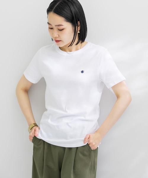 PETIT BATEAU（プチバトー）の「『別注』PETIT BATEAU×DOORS　20th embroidery t-shirts（Tシャツ/カットソー・レディース・ホワイト/ブラック/ライトグレー・MEDIUM/SMALL/X-SMALL）」の5枚目の写真