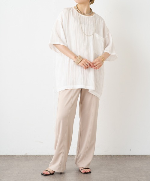 Omekashi（オメカシ）の「イージーストレートスラックス（スラックス・レディース・ブラウン/ベージュ/ブラック・36/38）」の5枚目の写真