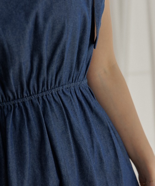 flower(フラワー)の「ショルダーリボンワンピース(ワンピース・レディース・ブルー/ネイビー・FREE)」の12枚目の写真