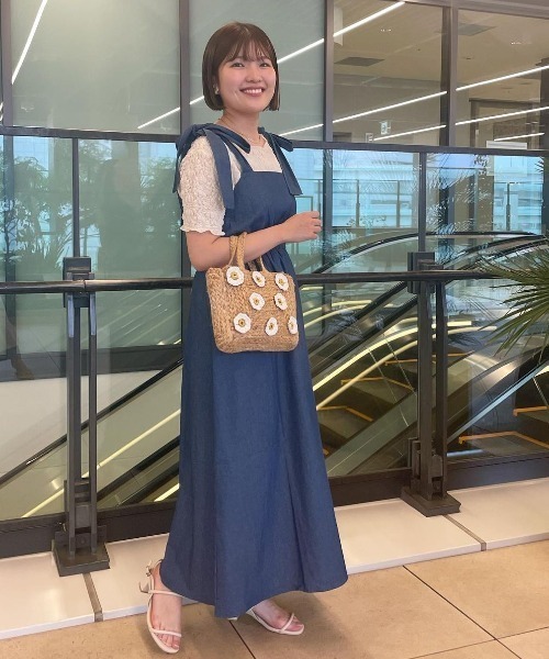 ショルダーリボンワンピース（ワンピース）｜flower（フラワー