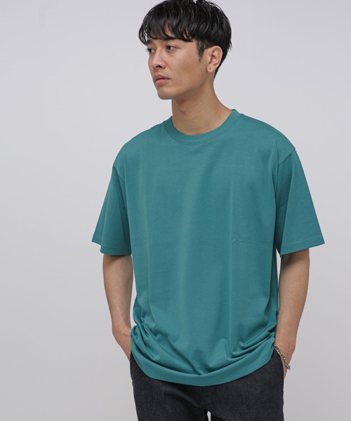 NANO universe(ナノユニバース)の「LB.03/超長綿シルケットクルーネックTシャツ(Tシャツ/カットソー・メンズ・ダークグリーン/ブルー/オレンジ・M/L/S)」の1枚目の写真