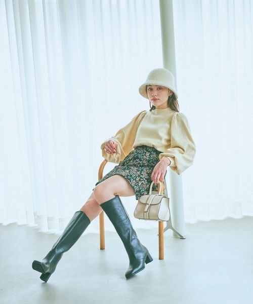 mysty woman（ミスティウーマン）の「ラウンドスクエアロングブーツ 969427（ブーツ・レディース・ブラウン/ブラック・MEDIUM/LARGE）」の4枚目の写真