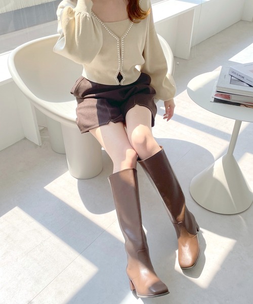 mysty woman（ミスティウーマン）の「ラウンドスクエアロングブーツ 969427（ブーツ・レディース・ブラウン/ブラック・MEDIUM/LARGE）」の21枚目の写真