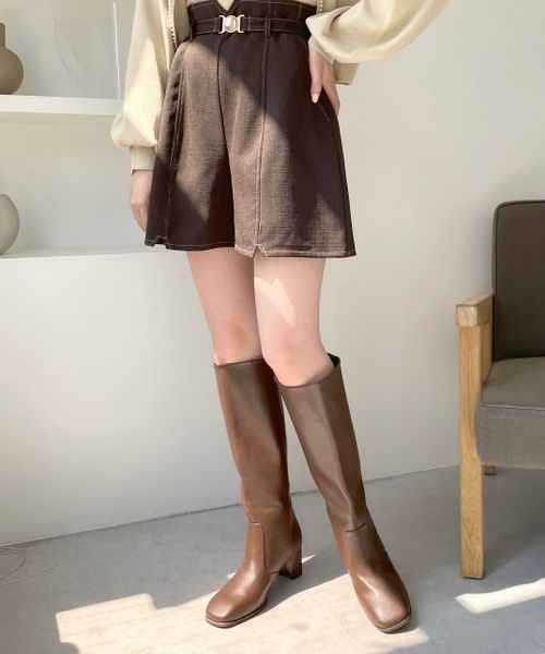 mysty woman（ミスティウーマン）の「ラウンドスクエアロングブーツ 969427（ブーツ・レディース・ブラウン/ブラック・MEDIUM/LARGE）」の20枚目の写真