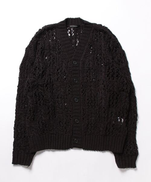 Bling Leads（ブリングリーズ）の「【Bling leads】レース編みＶネックニットカーディガン（カーディガン/ボレロ・レディース・ブラック/ダークオレンジ/ブルーグレー・LARGE/MEDIUM）」の11枚目の写真
