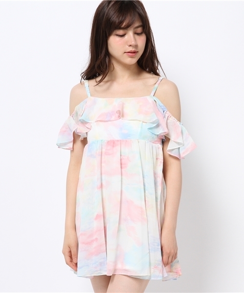 OUTLET（アウトレット）の「【DaTuRa】フリルショルダーキャミワンピ（ワンピース・レディース・ピンク・FREE）」の2枚目の写真
