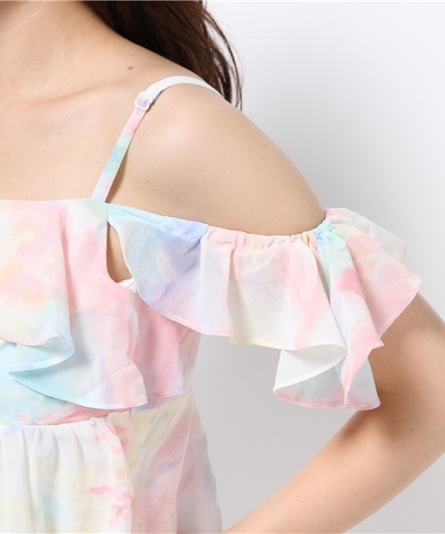 OUTLET（アウトレット）の「【DaTuRa】フリルショルダーキャミワンピ（ワンピース・レディース・ピンク・FREE）」の7枚目の写真