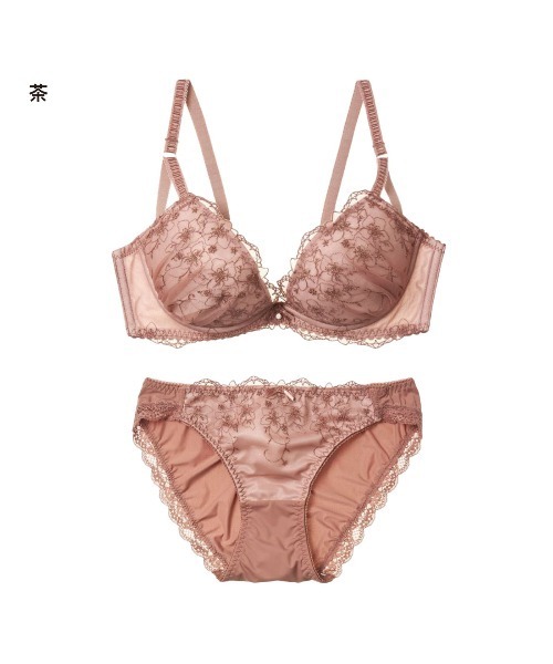 運命のブラ]ふっくらバストメイクブラ＆ショーツセットジェ