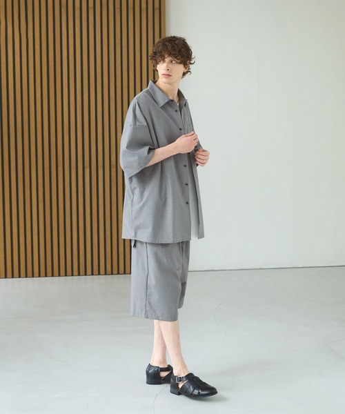 CTHY（シティ）の「オープンカラーリラックスフィットハーフスリーブシャツ（シャツ/ブラウス・メンズ・ブラック/グレー/ブルー/ブラック系/グリーン系・S/M/L/XL）」の8枚目の写真