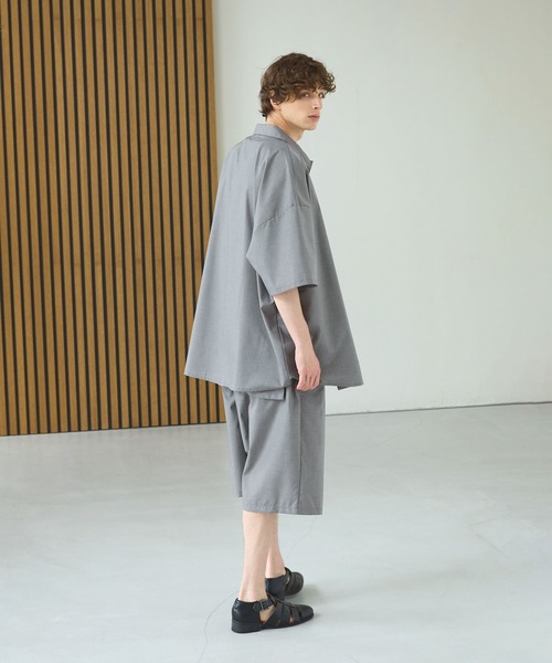 CTHY（シティ）の「オープンカラーリラックスフィットハーフスリーブシャツ（シャツ/ブラウス・メンズ・ブラック/グレー/ブルー/ブラック系/グリーン系・S/M/L/XL）」の18枚目の写真