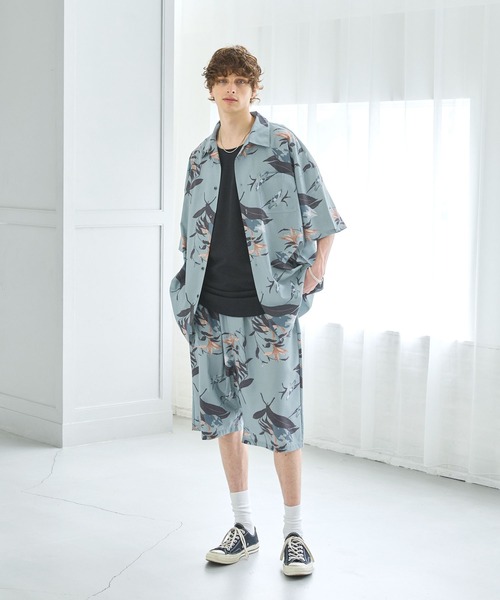 CTHY（シティ）の「オープンカラーリラックスフィットハーフスリーブシャツ（シャツ/ブラウス・メンズ・ブラック/グレー/ブルー/ブラック系/グリーン系・S/M/L/XL）」の19枚目の写真