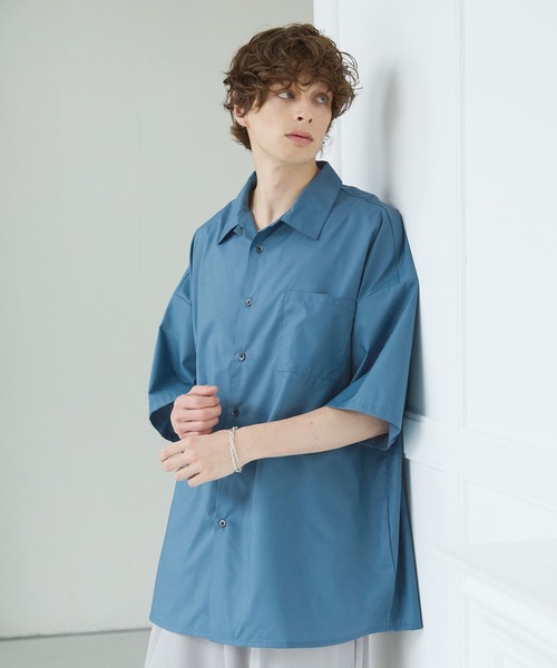 CTHY（シティ）の「オープンカラーリラックスフィットハーフスリーブシャツ（シャツ/ブラウス・メンズ・ブラック/グレー/ブルー/ブラック系/グリーン系・S/M/L/XL）」の10枚目の写真