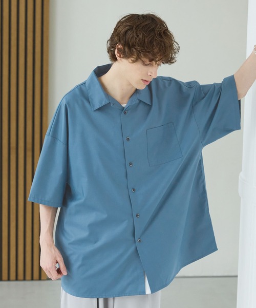 CTHY（シティ）の「オープンカラーリラックスフィットハーフスリーブシャツ（シャツ/ブラウス・メンズ・ブラック/グレー/ブルー/ブラック系/グリーン系・S/M/L/XL）」の20枚目の写真