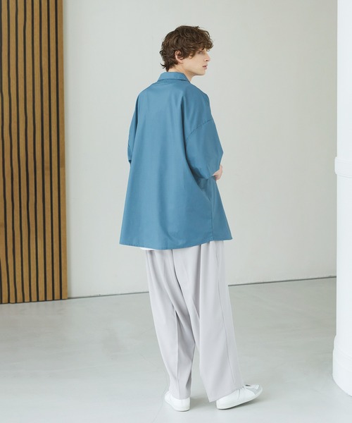 CTHY（シティ）の「オープンカラーリラックスフィットハーフスリーブシャツ（シャツ/ブラウス・メンズ・ブラック/グレー/ブルー/ブラック系/グリーン系・S/M/L/XL）」の11枚目の写真