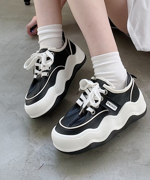 セール】なみなみソールモノトーンスニーカー（スニーカー）｜Nana