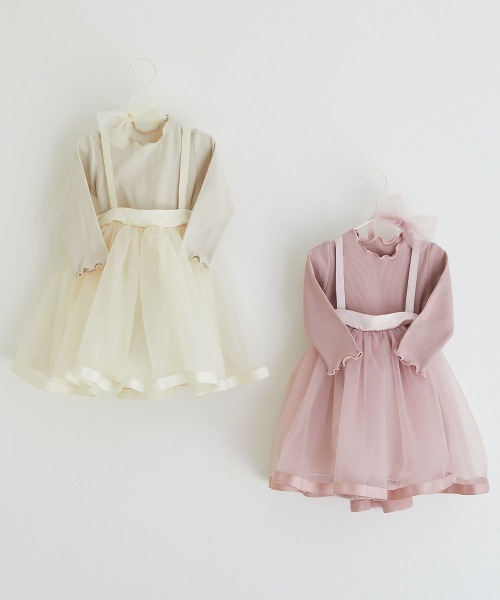 devirock(デビロック)の「フォーマル ベビー ガールズ ロンパース 3点セット(ドレス・キッズ・アイボリー/ピンク系3・70cm/80cm)」の16枚目の写真