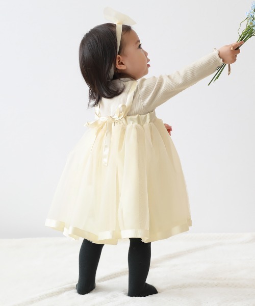 devirock(デビロック)の「フォーマル ベビー ガールズ ロンパース 3点セット(ドレス・キッズ・アイボリー/ピンク系3・70cm/80cm)」の17枚目の写真