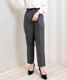 共ベルト付テーパードパンツ