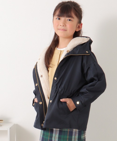 ikka（イッカ）の「【親子コーデ】ファーライナー3WAYマウンテンパーカー（120~160cm）（マウンテンパーカー・キッズ・ベージュ/ネイビー・140/160/130/150/120）」の3枚目の写真