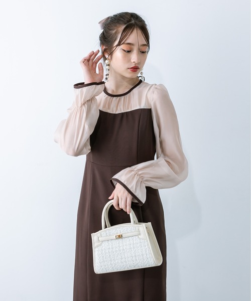 OLIVE des OLIVE（オリーブデオリーブ）の「バーキン風ミニバッグ　1032120080（ショルダーバッグ・レディース・オフホワイト/ブラック/ピンク・FREE）」の8枚目の写真