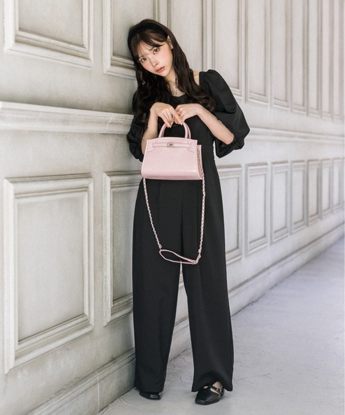 OLIVE des OLIVE（オリーブデオリーブ）の「バーキン風ミニバッグ　1032120080（ショルダーバッグ・レディース・オフホワイト/ブラック/ピンク・FREE）」の18枚目の写真