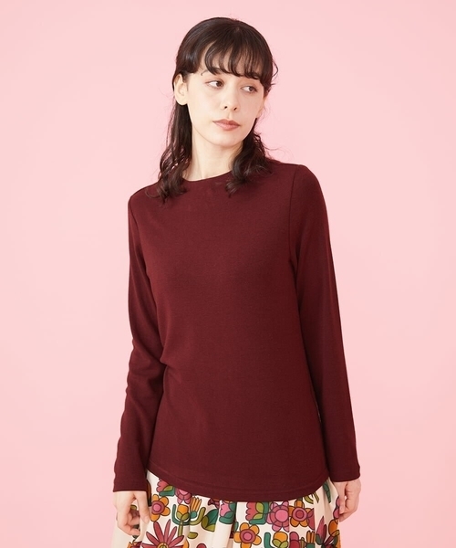 Jocomomola（ホコモモラ）の「30color ボトルネックカットソー（Tシャツ/カットソー・レディース・アイボリー/ブラック/スモークピンク/ライトブルー/ブルーグリーン/ピンク/レッド/グリーン/ボルドー/マスタード/ミント/パープル/ネイビー/ライトパープル/ベージュ・40）」の15枚目の写真