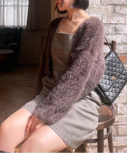 Heather（ヘザー）の「シャギーニット/キャミ2P　975540（ニット/セーター・レディース・オフホワイト/ブラウン/ピンク・FREE）」の7枚目の写真