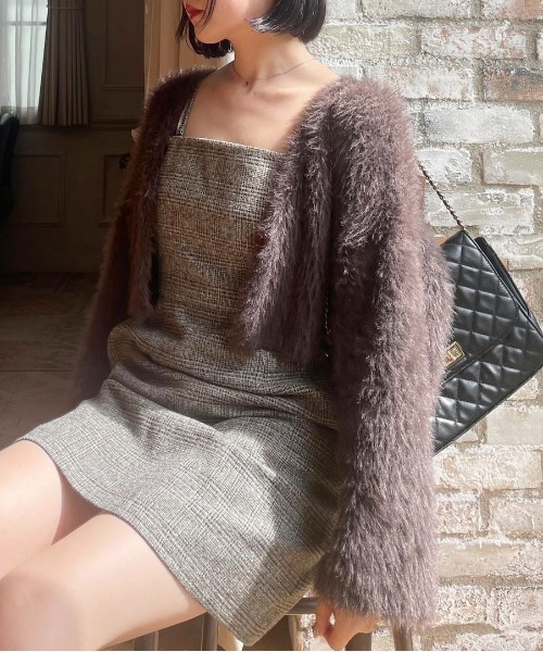 Heather（ヘザー）の「シャギーニット/キャミ2P　975540（ニット/セーター・レディース・オフホワイト/ブラウン/ピンク・FREE）」の8枚目の写真