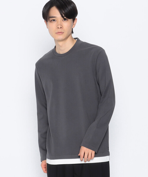 COMME CA ISM(コムサイズム)の「エッセンシャルコットン フェイクレイヤード ロングスリーブ ジャケットTシャツ(Tシャツ/カットソー・メンズ・ブルー/ブラック/チャコール/ホワイト・M/L/XL)」の9枚目の写真