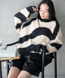 WEGO | WEGO/【23年秋冬新作】幾何学柄ニットプルオーバー(ニット/セーター)