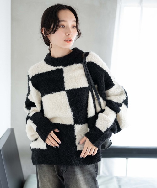 WEGO（ウィゴー）の「WEGO/幾何学柄ニットプルオーバー（ニット/セーター・レディース・その他1/その他2/その他3・FREE）」の5枚目の写真