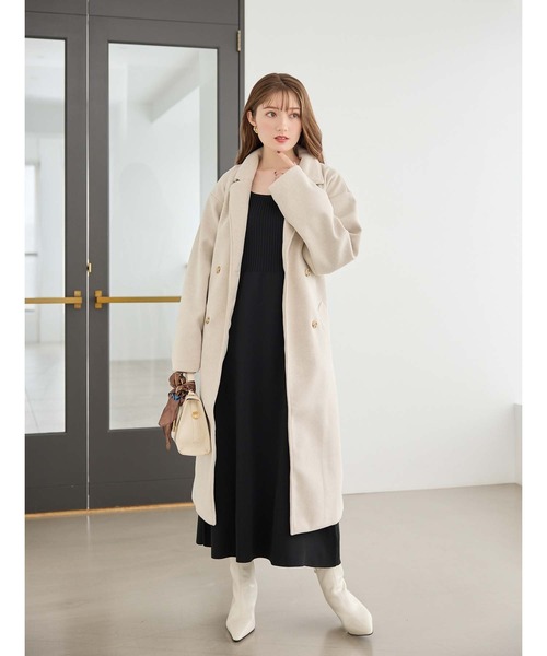 fifth(フィフス)の「ダブルチェスターコート(チェスターコート・レディース・ベージュ/ブラック・M)」の3枚目の写真